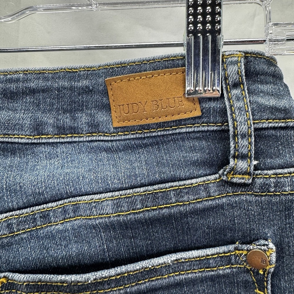Judy Blue Jeans Womens 7/28 Blue‎ Skinny Fit Distressed Raw Hem Stretch Denim - Picture 8 of 11